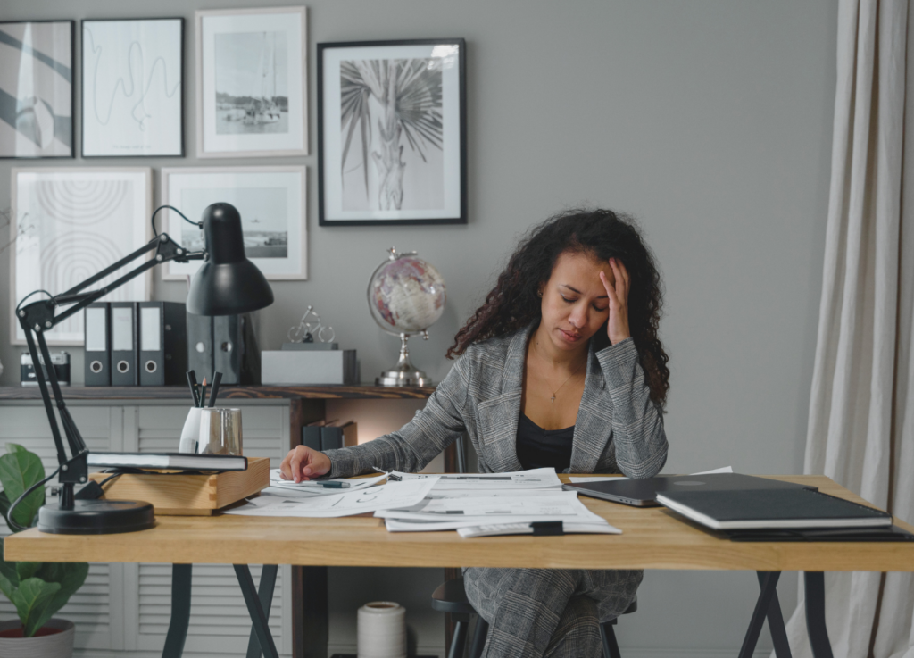 overwhelmed woman